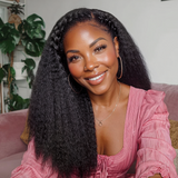 Lashey Super Natural Seamless Clip in Hair Extensions Kinky Straight Real Human Hair