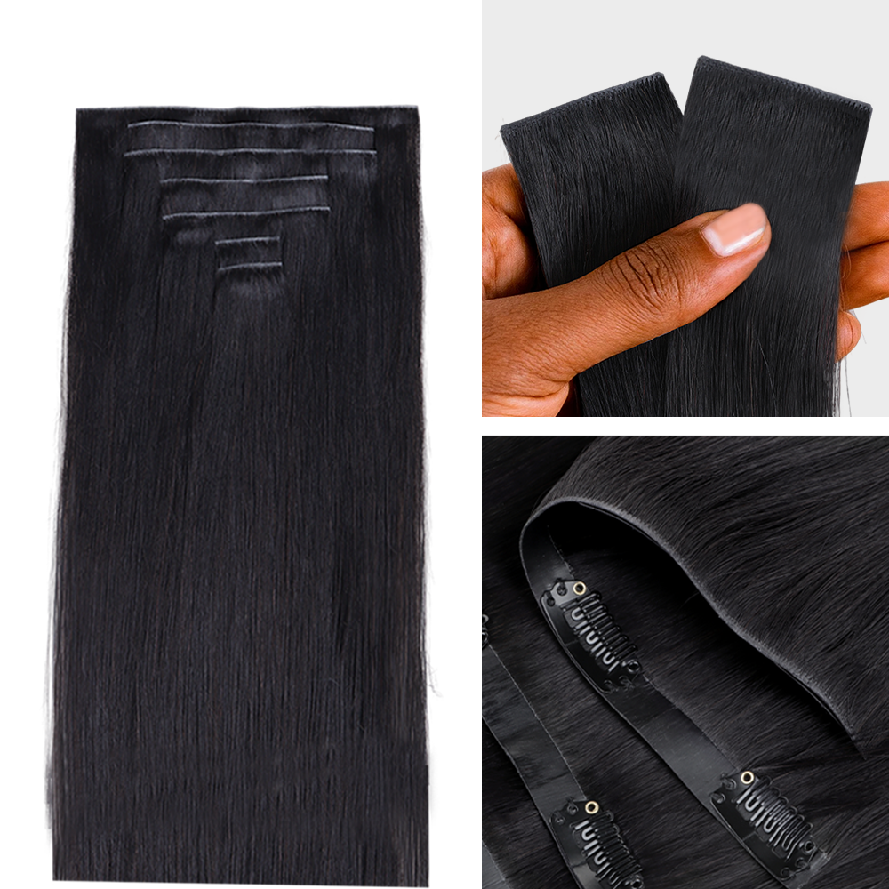 $99 BOGO | Lashey Silky Straight Invisi Edge Seamless Clip in Hair Extensions