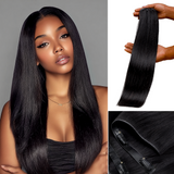 Lashey Super Natural Invisi Edge Seamless Clip in Hair Extensions Silky Straight Real Human Hair