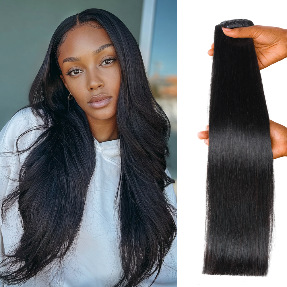 $199 BOGO | Lashey Silky Straight Invisi Edge Seamless Clip in Hair Extensions