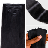 Lashey Super Natural Invisi Edge Seamless Clip in Hair Extensions Silky Straight Real Human Hair