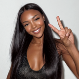 Lashey Super Natural Seamless Clip in Hair Extensions Silky Straight Real Human Hair