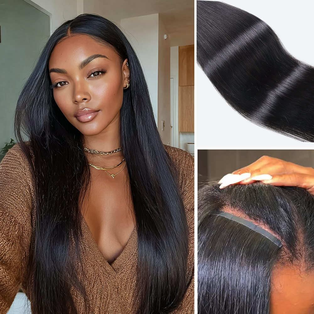 $199 BOGO | Lashey Silky Straight Seamless Clip in Hair Extensions