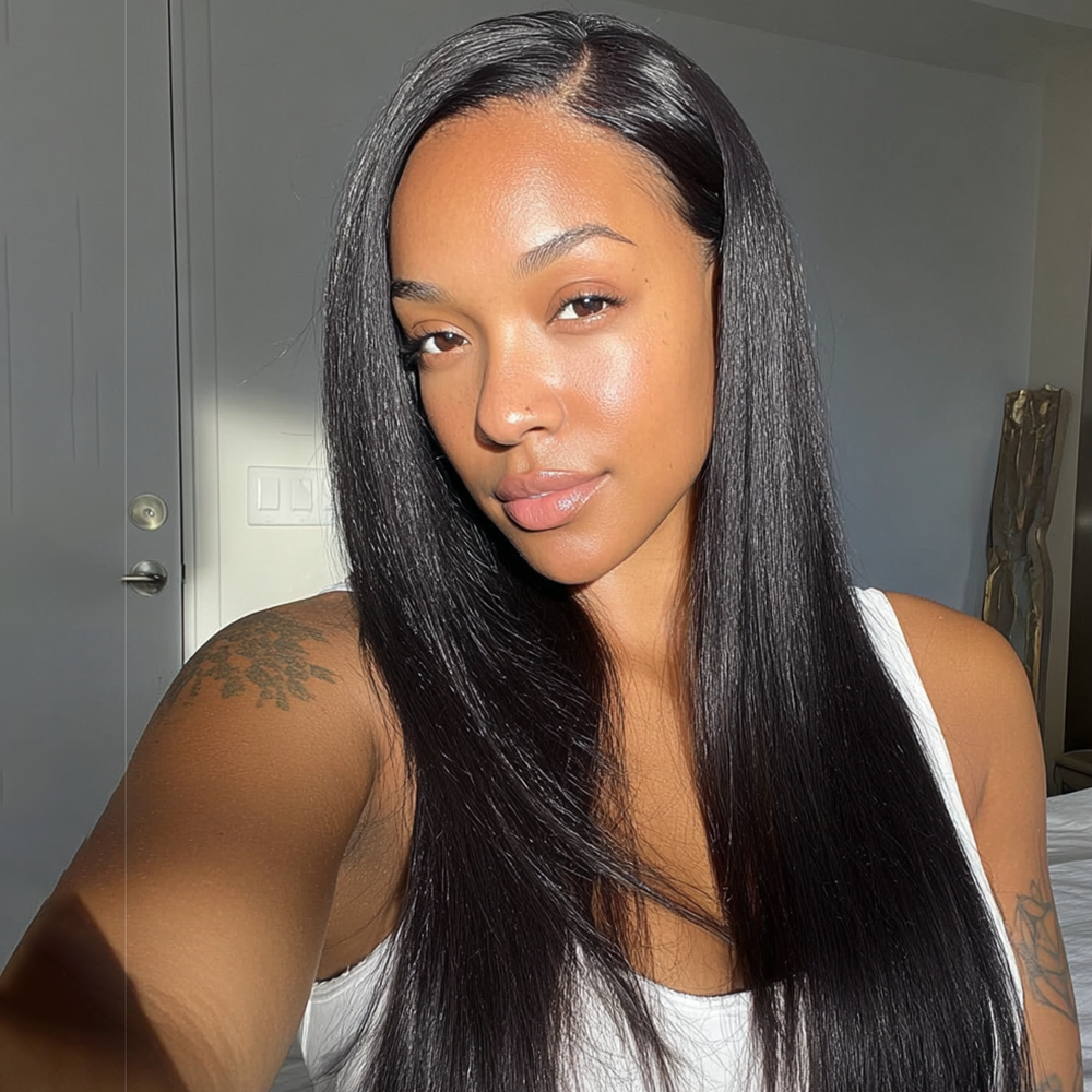 $199 BOGO | Lashey Yaki Straight Invisi Edge Seamless Clip in Hair Extensions