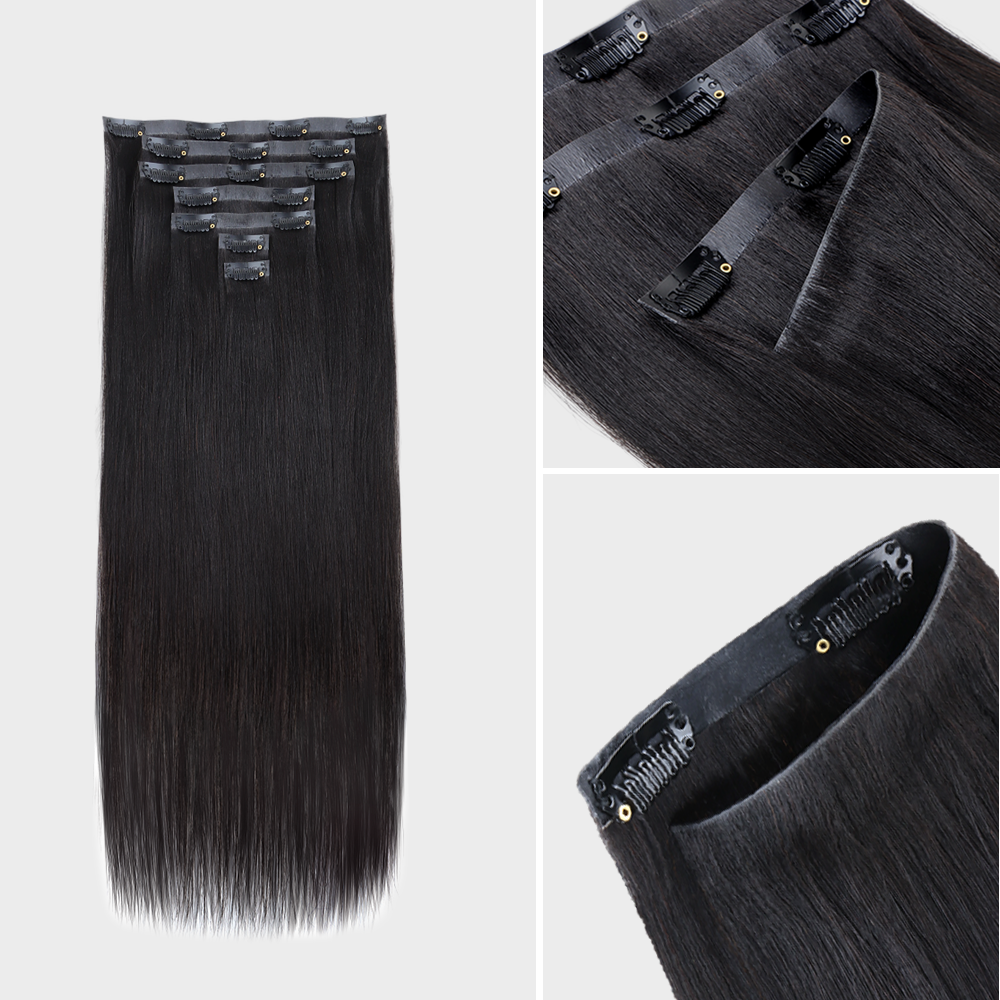 $199 BOGO | Lashey Yaki Straight Invisi Edge Seamless Clip in Hair Extensions