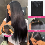 $149 BOGO | Lashey Yaki Straight Invisi Edge Seamless Clip in Hair Extensions