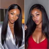 Lashey Super Natural Seamless Clip in Hair Extensions Yaki Straight Real Human Hair