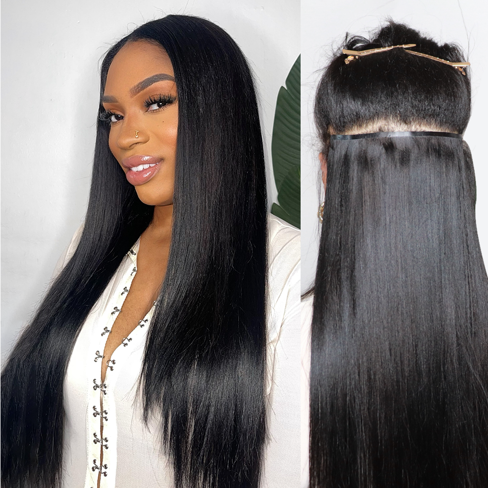 $99 BOGO | Lashey Yaki Straight Seamless Clip in Hair Extensions