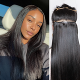 $199 BOGO | Lashey Yaki Straight Seamless Clip in Hair Extensions