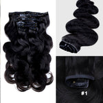 Lashey Seamless Clip in Hair Extensions Super Flat Body Wave Colored Real Human Hair