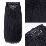 Lashey Seamless Clip in Hair Extensions Super Flat Kinky Straight Real Human Hair