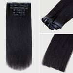 Lashey Seamless Clip in Hair Extensions Super Flat Silky Straight Real Human Hair