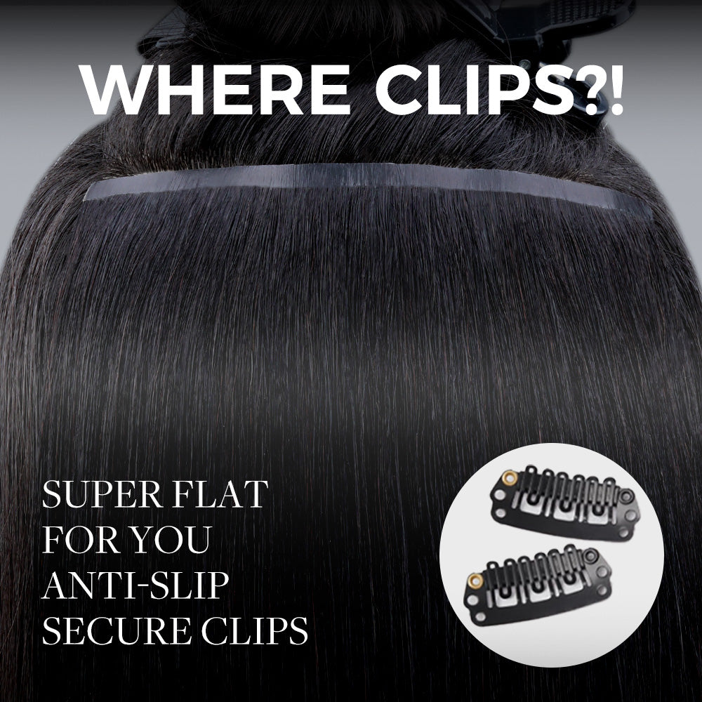 Lashey Seamless Clip in Hair Extensions Super Flat Body Wave Human Hair