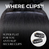 Lashey Seamless Clip in Hair Extensions Super Flat Body Wave Human Hair