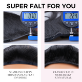 Lashey Seamless Clip in Hair Extensions Super Flat Body Wave Human Hair