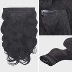 Lashey Genius Seamless Clip in Hair Extensions Body Wave Real Human Hair