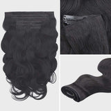 Lashey Genius Seamless Clip in Hair Extensions Body Wave Real Human Hair