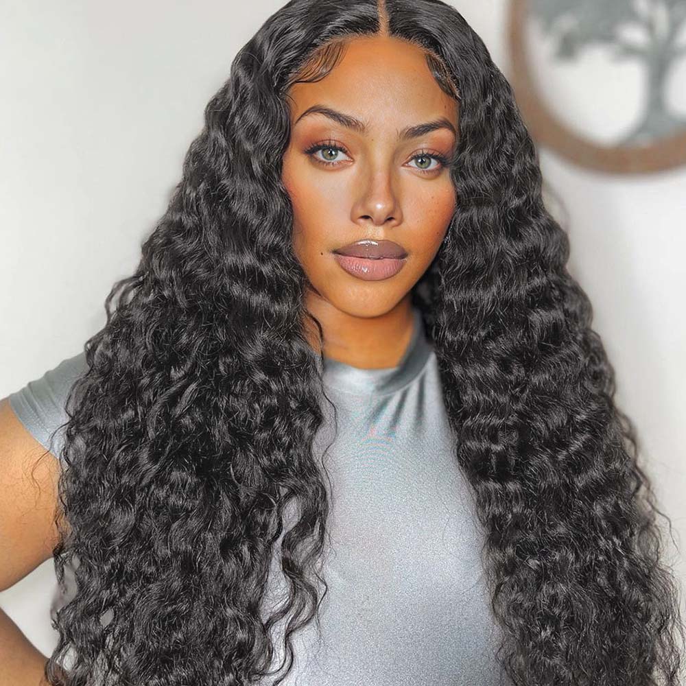 Lashey Genius Seamless Clip in Hair Extensions Deep Wave Real Human Hair