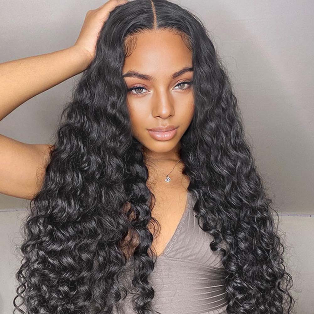 Lashey Genius Seamless Clip in Hair Extensions Deep Wave Real Human Hair