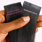 Lashey Genius Seamless Clip in Hair Extensions Silky Straight Real Human Hair