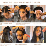 Lashey Body Wave Clip in 5X5 HD Closure | Invisi Edge Seamless Clip ins