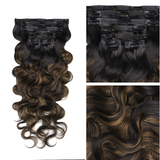$199 BOGO | Lashey #1B/6/1B Highlights Body Wave Invisi Edge Seamless Clip in Hair Extensions