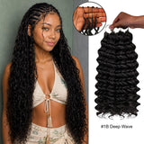 Lashey Upgraded Feather Human Crochet Hair Miracle Knots Deep Wave