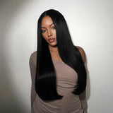 Lashey Invisi Edge Seamless Clip in Hair Extensions Silky Straight #1 Jet Black Real Human Hair
