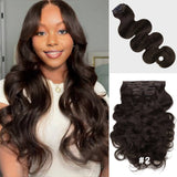 Lashey Invisi Edge Seamless Clip in Hair Extensions Body Wave Colored Real Human Hair