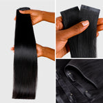 Lashey Invisi Edge Seamless Clip in Hair Extensions Silky Straight Real Human Hair