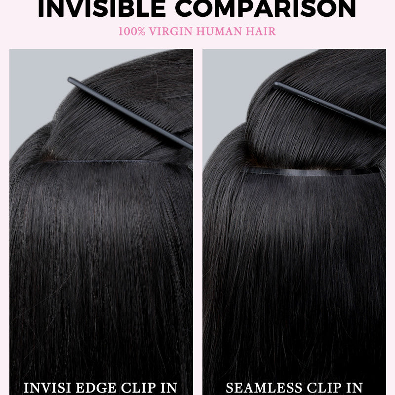 Lashey Most Undetectable Seamless Clip in Hair Extensions Real Human Hair