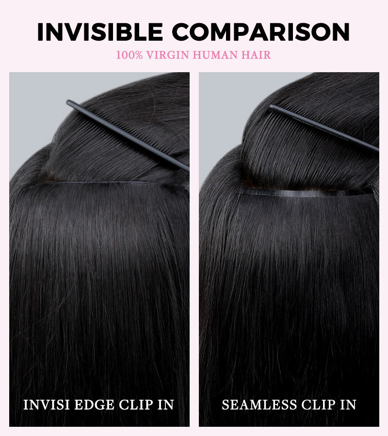 Lashey Invisi Edge Seamless Clip in Hair Extensions Body Wave Real Human Hair