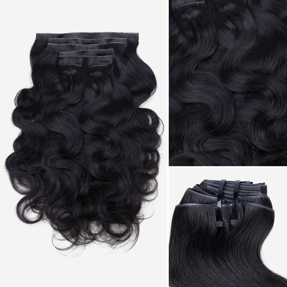 Lashey Invisi Edge Seamless Clip in Hair Extensions Body Wave Real Human Hair