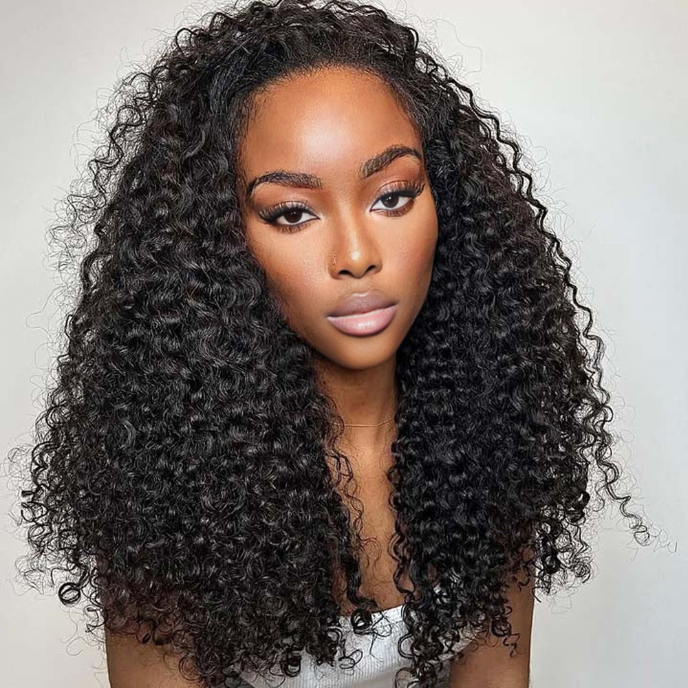 Lashey Upgraded Invisi Edge Seamless Clip in Hair Extensions Kinky Curly Human Hair