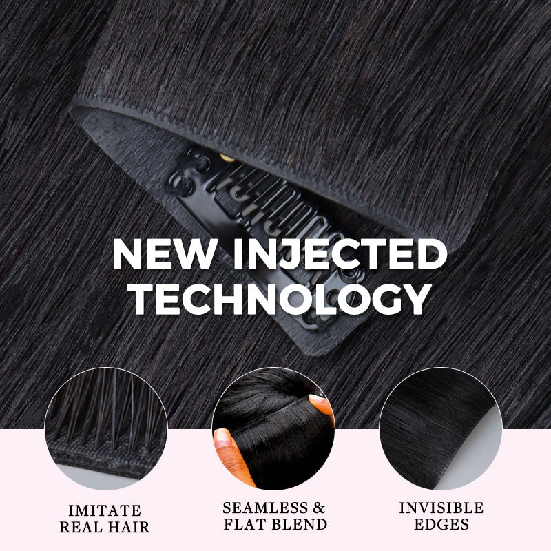 $99 BOGO | Lashey Yaki Straight Invisi Edge Seamless Clip in Hair Extensions