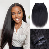Lashey Seamless Clip in Hair Extensions Super Flat Kinky Straight Real Human Hair