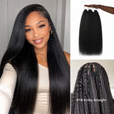 Lashey Upgraded Feather Human Crochet Hair No Knot Miracle Knots Kinky Straight