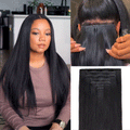 US Warehouse | Lashey Invisible Edges Clip in Yaki Straight Hair Extensions