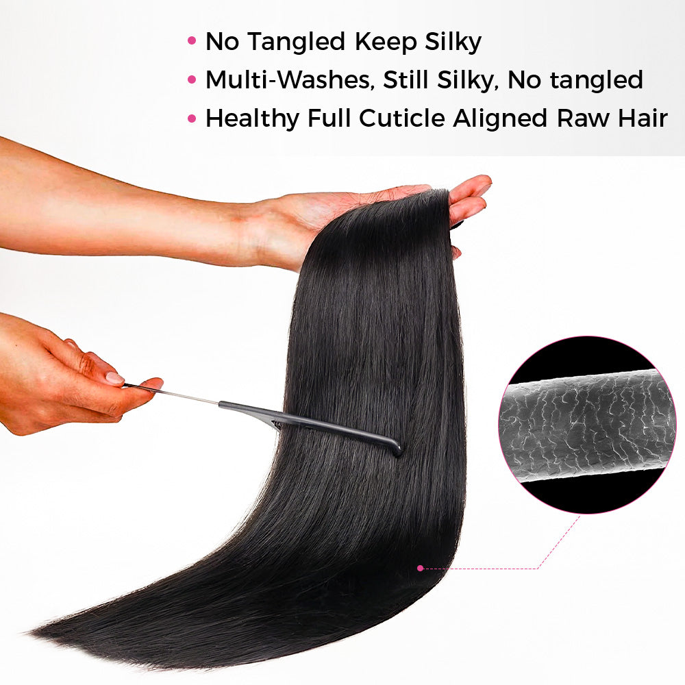 Lashey Raw Hair Bundles Silky Striaght 3pcs Hair Wefts Human Hair