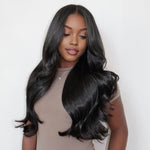 Lashey Upgraded Seamless Clip in Hair Extensions Super Flat Body Wave Human Hair