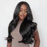 Lashey Upgraded Seamless Clip in Hair Extensions Super Flat Body Wave Human Hair