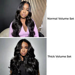 Lashey Upgraded Seamless Clip in Hair Extensions Super Flat Body Wave Human Hair