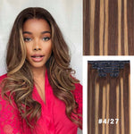 Lashey Seamless Clip in Hair Extensions Super Flat Body Wave Colored Real Human Hair
