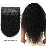 Lashey Upgraded Seamless Clip in Hair Extensions Kinky Curly Real Human Hair
