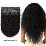 Lashey Upgraded Seamless Clip in Hair Extensions Kinky Curly Real Human Hair