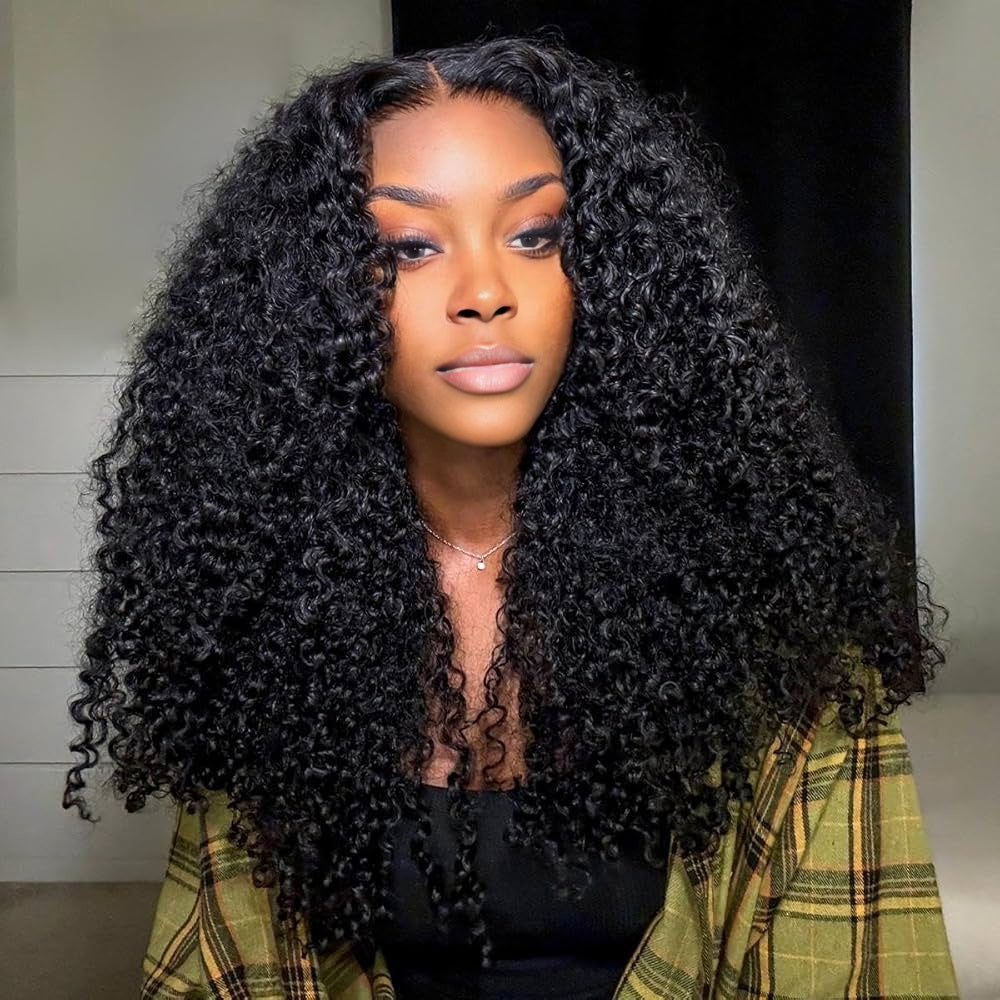 Lashey Upgraded Seamless Clip in Hair Extensions Kinky Curly Real Human Hair
