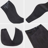 Lashey Genius Seamless Clip in Hair Extensions Silky Straight Real Human Hair