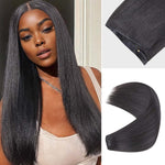 Lashey Genius Seamless Clip in Hair Extensions Yaki Straight Real Human Hair