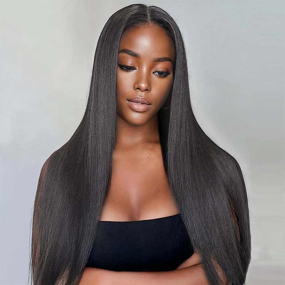 Lashey Genius Seamless Clip in Hair Extensions Yaki Straight Real Human Hair